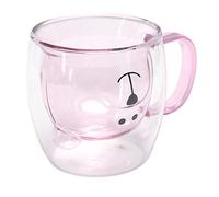 Keenso Tasse à Eau en Forme d'ours en Verre, Tasse en Verre à Double Paroi à Haute Teneur en Borosilicate 250 Ml avec Poignée, à thé, café, Lait Résistante à la Chaleur pour la Maison, le Bureau et