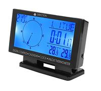 Keenso Thermomètre Numérique de Voiture ABS avec Boussole et Horloge, Double Lecture Intérieure et Extérieure, écran LCD de 32 à 122 F pour les Conducteurs, Utilisation Quotidienne de la Navigation