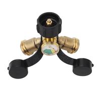 Keenso Y Type Splitter, Brass POL to QCC1 | Jauge, contrôle des fuites, grill, fumoir, friteuse, corps en laiton, QCC1 Type 1