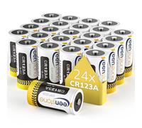 Keenstone CR123A 3V 1600mAh Piles CR17345 3V Lithium Jetables Lot de 24 pour Lampe de Poche, Camera, Instrument Intelligent, Microphone etc.【Pas pour Arlo】