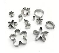 Keepaty - Ensemble de 12 mini emporte-pièces en acier inoxydable pour le printemps : feuilles, pétales de rose, gouttes d'eau et fleurs. Parfait pour la pâtisserie des enfants et l'artisanat de Pâques