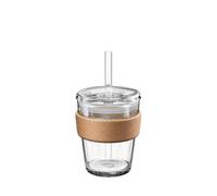KeepCup Tasse à café glacé en verre trempé avec bande en liège récupérée, couvercle et paille - 340 ml