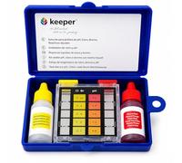 Keeper Kit de Test Chlore et pH pour Piscine et Spa. Testeur Manuel avec Réactifs Liquides OTO et Phénol Red. Analyse Rapide et Précise de l’Eau.Kit Complet avec Tube Doseur Double et Flacons de 20 ml