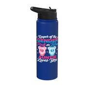 Keeper of the Gender Auntie Loves You Gender Reveal Stainless Steel Insulated Water Bottle