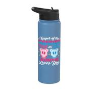 Keeper of the Gender Auntie Loves You Gender Reveal Stainless Steel Insulated Water Bottle