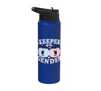 Keeper of The Gender Reveal Baby Pumpkin Pink Or Blue Stainless Steel Insulated Water Bottle
