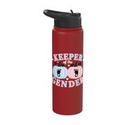 Keeper of The Gender Reveal Baby Pumpkin Pink Or Blue Stainless Steel Insulated Water Bottle