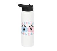 Keeper of The Gender Reveal Baby Pumpkin Pink Or Blue Stainless Steel Insulated Water Bottle