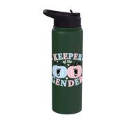Keeper of The Gender Reveal Baby Pumpkin Pink Or Blue Stainless Steel Insulated Water Bottle