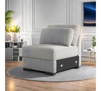 KeepGoon Canapé 1 places, canapé modulable en velours côtelé canapé rembourré canapés modulaires salon 2 places avec coussins canapés, canapés, canapés, canapés, canapés, lit et fauteuil lounge (gris)