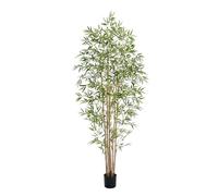 Keeplush Bambou Artificiel 180 cm，Grande Plante Artificielle Intérieur Extérieur Haute avec 1680 Feuilles Réalistes, 6 Tiges Authentiques，Fausse Plante Vraissemblable pour Salon, Bureau, Chambre