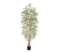 Keeplush Bambou Artificiel 210 cm，Grande Plante Artificielle Intérieur Extérieur Haute avec 1880 Feuilles Réalistes, 6 Tiges Authentiques，Fausse Plante Vraissemblable pour Salon, Bureau, Chambre