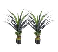 Keeplush Lot de 2 plantes d'agave artificielles à pointes de 1,2 m, résistantes aux UV, petites plantes artificielles d'intérieur parfaites pour porche, terrasse, maison, bureau