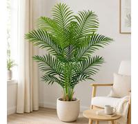 Keeplush Plante Artificielle Areca Palmier Artificiel 120cm Fausse Plante Interieur et Exterieur en Pot Plastique Arbre Artificiel Salon Balcon Chambre Verte Décoration (1 Pack)