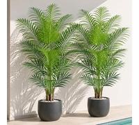 Keeplush Plante Artificielle Areca Palmier Artificiel 150cm Fausse Plante Interieur et Exterieur en Pot Plastique Arbre Artificiel Salon Balcon Chambre Verte Décoration (2 Pack)