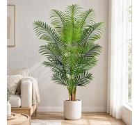 Keeplush Plante Artificielle Areca Palmier Artificiel 150cm Fausse Plante Interieur et Exterieur en Pot Plastique Arbre Artificiel Salon Balcon Chambre Verte Décoration (1 Pack)