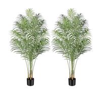 Keeplush Plante Artificielle Areca Palmier Artificiel 170cm Fausse Plante Interieur et Exterieur en Pot Plastique Arbre Artificiel Salon Balcon Chambre Verte Décoration (2 Pack)