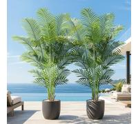 Keeplush Plante Artificielle Areca Palmier Artificiel 180cm Fausse Plante Interieur et Exterieur en Pot Plastique Arbre Artificiel Salon Balcon Chambre Verte Décoration (2 Pack)