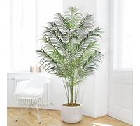 Keeplush Plante Artificielle Areca Palmier Artificiel 200cm Fausse Plante Interieur et Exterieur en Pot Plastique Arbre Artificiel Salon Balcon Chambre Verte Décoration (1 Pack)