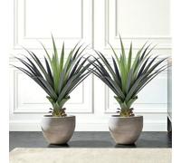 Keeplush Plantes Artificielles Agave 90cm Haute avec Pointe, Arbre Artificielle Extérieur pour Porche, Terrasse Maison Intérieure Décoration 2 PCS