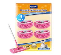 KEEPOW 4 pcs Chiffons en Microfibre pour Swiffer Lingettes Humides | Recharges pour Swiffer Balai, Sec & Humide, Ultra Absorbants, pour Swiffer Wet, Sec & Humide, Lavables, avec Sac de Lavage