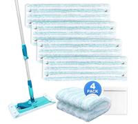 KEEPOW 4 Serpillères pour Leifheit Combi/Clean Twist M, 42cm | Microfibre, Haute absorption, Anti-taches, Lavable, Pour Tous sols, 42cm, Montage facile, Forte Absorption D'Eau