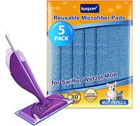 KEEPOW 5 Lingettes pour Swiffer Wetjet Reutilisable Microfibre Lavable, Lavette Recharge pour Swiffer Wetjet Réutilisable Nettoyage Multifonction