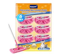 KEEPOW 6 Recharges Réutilisables pour Swiffer Balai - Chiffons, Rose | Compatibles avec Swiffer Lingettes Humides, Ultra Absorbants, pour Swiffer Wet, Sec & Humide, Lavables, avec Sac de Lavage