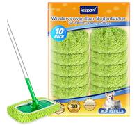 KEEPOW Chiffons Chenille pour Swiffer Balai - Sec & Humide, Super Nettoyage | Recharges en Chenille pour Swiffer Lingettes Humides, 5× pouvoir nettoyant, pour Swiffer Wet, Sec & Humide, avec Sac à Linge