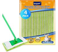 KEEPOW Lot de 4 serpillères de rechange pour balai Swiffer Sweeper Vert