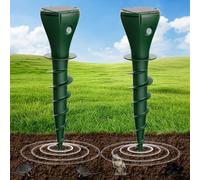 Keero Anti Taupe Solaire, 2 Pièces Répulsif Taupe Solaire, Efficace Contre Les Taupes, Serpents, campagnols, Gophers et Autres Animaux de Jardin, IP65 étanche-Vert