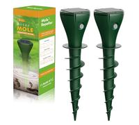 Keero Anti Taupe Solaire 2 Pièces, Répulsif Taupe Solaire, Efficace Contre Les Taupes, Serpents, campagnols, Gophers et Autres Animaux de Jardin, IP65 étanche-Vert
