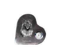 Keeshond - horloge à cristal avec photo de chien, étagères en forme de cœur avec horloge, horloge sur pied personnalisée de la marque Art-Dog