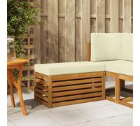 Keeushr Canapé d'angle modulaire en bois d'acacia massif pour balcon et terrasse, design moderne avec lignes épurées, disposition d'assise flexible pour fête dans le jardin ou les heures de lecture