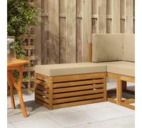 Keeushr Canapé d'angle modulaire en bois d'acacia massif pour balcon et terrasse, design moderne avec lignes épurées, disposition d'assise flexible pour fête dans le jardin ou les heures de lecture
