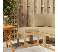 Keeushr Canapé d'angle modulaire en bois d'acacia massif pour balcon et terrasse, design moderne avec lignes épurées, disposition d'assise flexible pour fête dans le jardin ou les heures de lecture