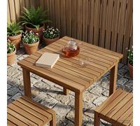 Keeushr Plateau de table 50 x 50 x 3,5 cm en teck massif marron | Pour l'intérieur et l'extérieur, surface à base d'eau, aucun montage nécessaire, entretien facile