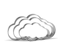 Keewah Lot de 3 emporte-pièces en forme de nuage en acier inoxydable 11,9 cm, 9,9 cm, 7,6 cm