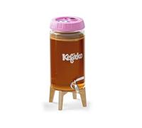 Kefirko Kombucha Kit de fermentation | Bocal en verre, couvercle, filtres, horloge de fermentation et livre de recettes, 4 litres (rose)