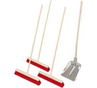 Kehr-Set, comprenant : 1 pelle en aluminium de taille 9, et 3 balais de rue de 600 mm de largeur