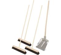 Kehr-Set, comprenant : 1 pelle en aluminium, taille 9, et 3 balais à poils de cheval, largeur 500 mm