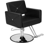KEhtu Fauteuil De Coiffure Robuste Et Hydraulique, avec Assise Large, Pivot À 360°, Coussin Haut De Gamme Et Design Élégant, Idéal pour Les Coiffeurs, Les Salons De Beauté Et Les Simple Black
