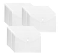 KEILEOHO Pochette Plastique A5 60 Pièces Porte-Documents Transparent avec Bouton Pression 240 x 170 mm pour Organisation de Documents