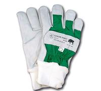 KEILER 1 paire de gants forestiers 16060 en cuir de vachette pleine fleur, doigts renforcés, entièrement doublés, dos de la main imperméable, conformes à la norme EN 388, EN 420, blanc/vert (9)