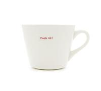 Keith Brymer Jones - **Rude** Gamme Word - Tasse Standard en céramique Blanche - Fuck it! - 350 ML - Boîte Cadeau