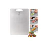 KEITH Planche à découper en titane, double face, a une poignée pratique pour la viande, les fruits et les légumes, idéale pour la cuisine et l'extérieur (30 x 20 x 0,25 cm)