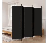 Keketa Séparateur de pièce à 6 panneaux - Paravent pliable - Séparateur d'intimité - En tissu - Pour intérieur et chambre à coucher, bureau, salle de bain - Noir - 300 x 200 cm