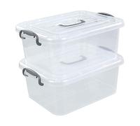 Kekow Lot de 2 boîtes de rangement transparentes en plastique avec couvercles, 8 l