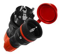 KEL Fiche Electrique de Contact de Protection et Prise de Courant 16A / 250V Set - IP44 étanche - 3 pôles Schuko Prise Femelle Pour L'extérieur - avec Caoutchouc