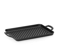 kela 12469 Plaque à Griller avec Poignées, Fonte, Bonne Rétention de Chaleur, Adapté à l'induction, 35 x 25 cm, Noir, Calido